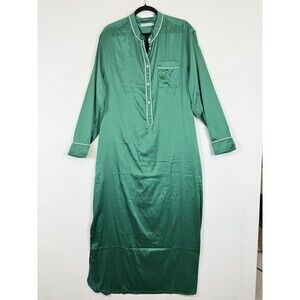 NEW West of Breakfast Womens XL XXL Green The Night Dress Synthetic Silk Gown